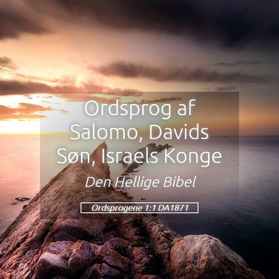 Picture 05 - Ordsprogene 1:1 DA1871 - Ordsprog af Salomo, Davids Søn, Israels - Bible Verse Picture