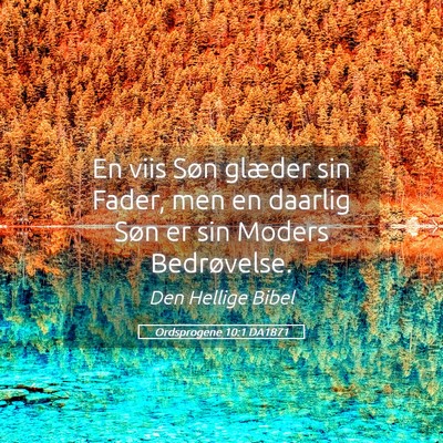 Picture 05 - Ordsprogene 10:1 DA1871 - En viis Søn glæder sin Fader, men en daarlig - Bible Verse Picture