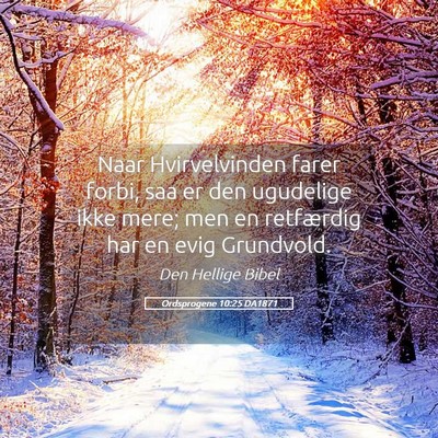 Picture 05 - Ordsprogene 10:25 DA1871 - Naar Hvirvelvinden farer forbi, saa er den - Bible Verse Picture