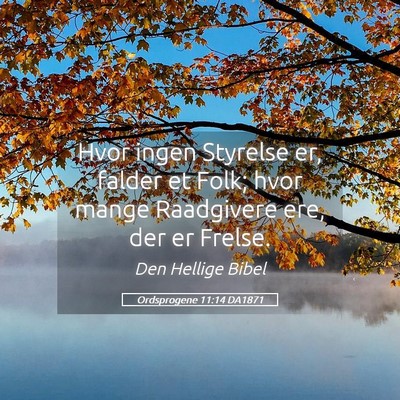 Picture 05 - Ordsprogene 11:14 DA1871 - Hvor ingen Styrelse er, falder et Folk; hvor - Bible Verse Picture