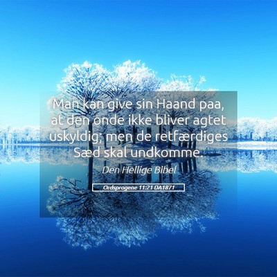 Picture 05 - Ordsprogene 11:21 DA1871 - Man kan give sin Haand paa, at den onde ikke - Bible Verse Picture