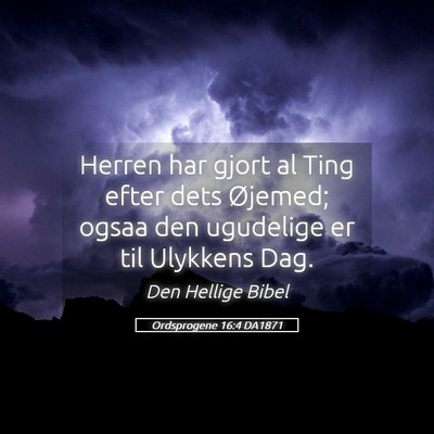 Picture 05 - Ordsprogene 16:4 DA1871 - Herren har gjort al Ting efter dets Øjemed; - Bible Verse Picture