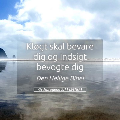 Picture 05 - Ordsprogene 2:11 DA1871 - Kløgt skal bevare dig og Indsigt bevogte - Bible Verse Picture