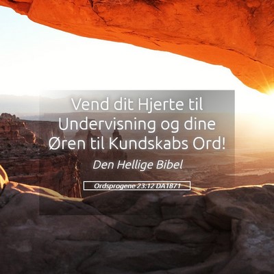 Picture 05 - Ordsprogene 23:12 DA1871 - Vend dit Hjerte til Undervisning og dine Øren - Bible Verse Picture