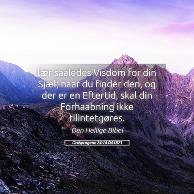 Picture 05 - Ordsprogene 24:14 DA1871 - lær saaledes Visdom for din Sjæl; naar du - Bible Verse Picture
