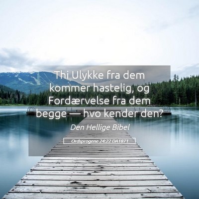 Picture 05 - Ordsprogene 24:22 DA1871 - Thi Ulykke fra dem kommer hastelig, og - Bible Verse Picture