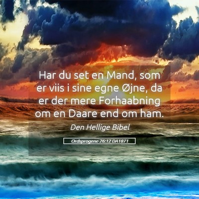 Picture 05 - Ordsprogene 26:12 DA1871 - Har du set en Mand, som er viis i sine egne - Bible Verse Picture
