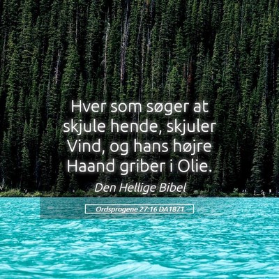 Picture 05 - Ordsprogene 27:16 DA1871 - Hver som søger at skjule hende, skjuler Vind, og - Bible Verse Picture