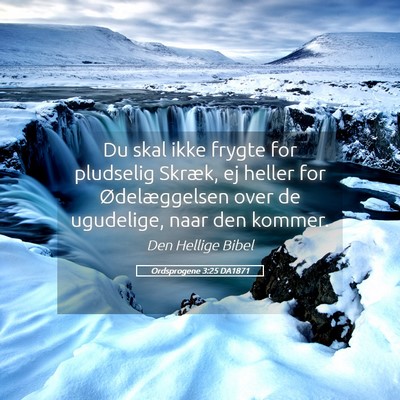 Picture 05 - Ordsprogene 3:25 DA1871 - Du skal ikke frygte for pludselig Skræk, ej - Bible Verse Picture