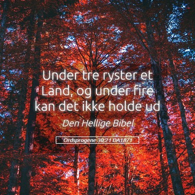 Picture 05 - Ordsprogene 30:21 DA1871 - Under tre ryster et Land, og under fire kan det - Bible Verse Picture