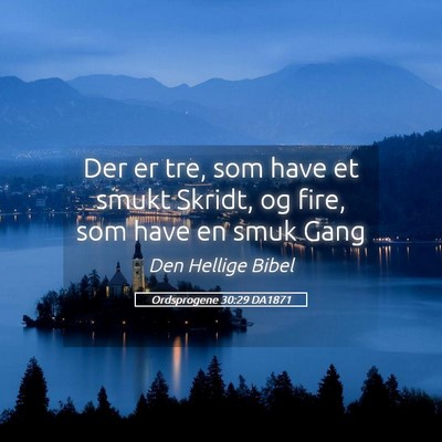 Picture 05 - Ordsprogene 30:29 DA1871 - Der er tre, som have et smukt Skridt, og fire, - Bible Verse Picture