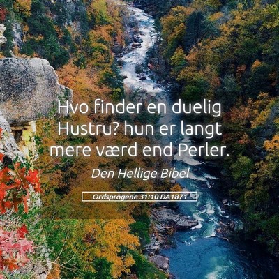Picture 05 - Ordsprogene 31:10 DA1871 - Hvo finder en duelig Hustru? hun er langt mere - Bible Verse Picture