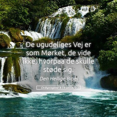 Picture 05 - Ordsprogene 4:19 DA1871 - De ugudeliges Vej er som Mørket, de vide ikke, - Bible Verse Picture