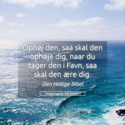 Picture 05 - Ordsprogene 4:8 DA1871 - Ophøj den, saa skal den ophøje dig, naar du - Bible Verse Picture
