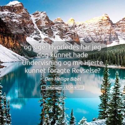 Picture 05 - Ordsprogene 5:12 DA1871 - og sige: Hvorledes har jeg dog kunnet hade - Bible Verse Picture