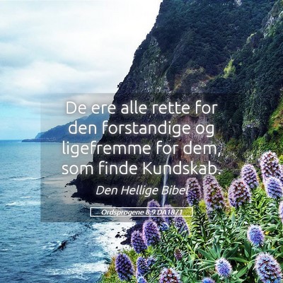 Picture 05 - Ordsprogene 8:9 DA1871 - De ere alle rette for den forstandige og - Bible Verse Picture