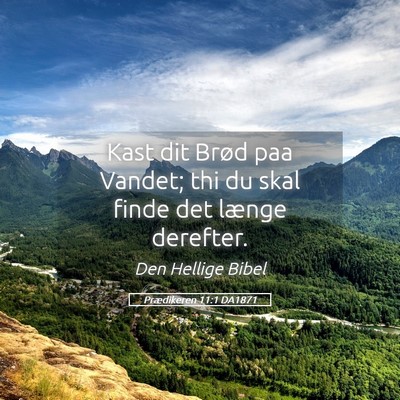 Picture 05 - Prædikeren 11:1 DA1871 - Kast dit Brød paa Vandet; thi du skal finde det - Bible Verse Picture
