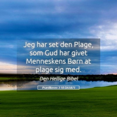 Picture 05 - Prædikeren 3:10 DA1871 - Jeg har set den Plage, som Gud har givet - Bible Verse Picture