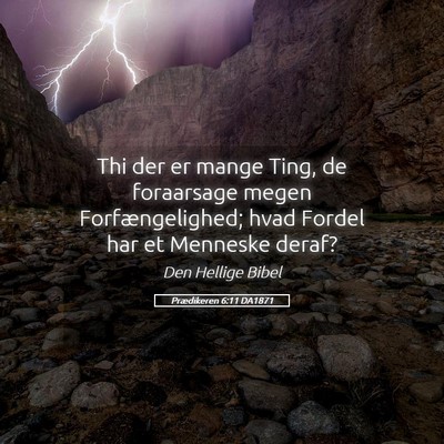 Picture 05 - Prædikeren 6:11 DA1871 - Thi der er mange Ting, de foraarsage megen - Bible Verse Picture