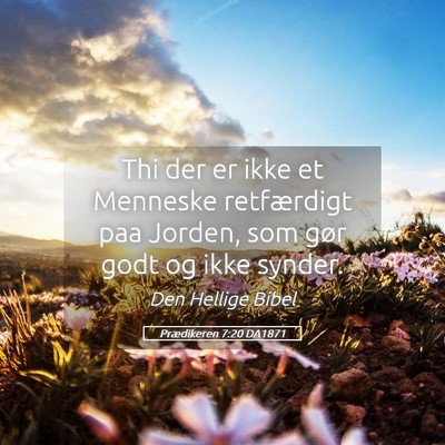 Picture 05 - Prædikeren 7:20 DA1871 - Thi der er ikke et Menneske retfærdigt paa - Bible Verse Picture