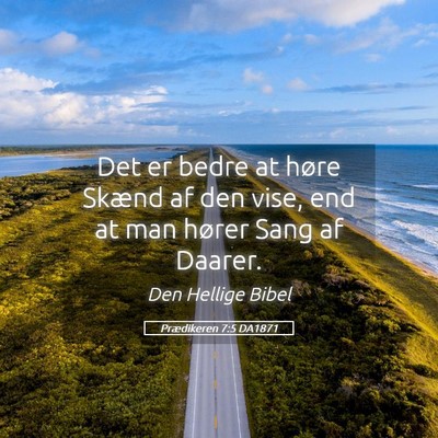 Picture 05 - Prædikeren 7:5 DA1871 - Det er bedre at høre Skænd af den vise, end at - Bible Verse Picture
