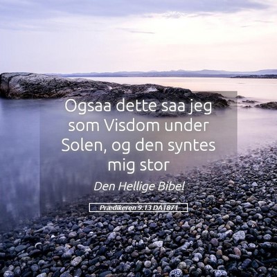 Picture 05 - Prædikeren 9:13 DA1871 - Ogsaa dette saa jeg som Visdom under Solen, og - Bible Verse Picture