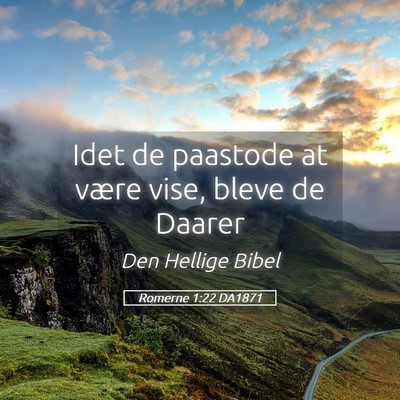 Picture 05 - Romerne 1:22 DA1871 - Idet de paastode at være vise, bleve de - Bible Verse Picture