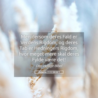 Picture 05 - Romerne 11:12 DA1871 - Men dersom deres Fald er Verdens Rigdom, og deres - Bible Verse Picture