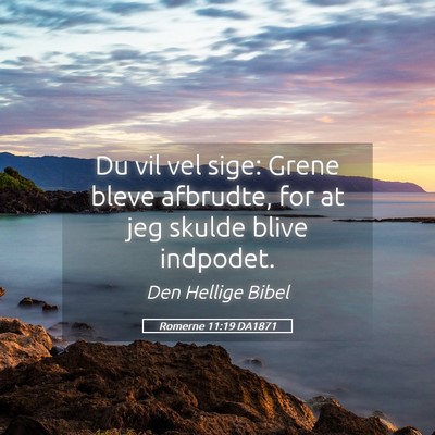 Picture 05 - Romerne 11:19 DA1871 - Du vil vel sige: Grene bleve afbrudte, for at jeg - Bible Verse Picture