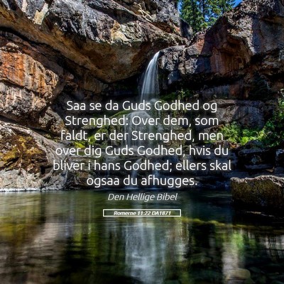 Picture 05 - Romerne 11:22 DA1871 - Saa se da Guds Godhed og Strenghed: Over dem, som - Bible Verse Picture