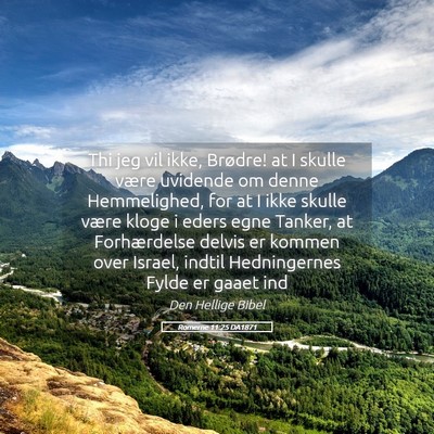 Picture 05 - Romerne 11:25 DA1871 - Thi jeg vil ikke, Brødre! at I skulle være - Bible Verse Picture