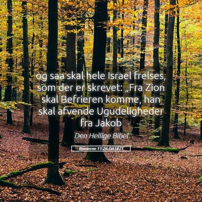 Picture 05 - Romerne 11:26 DA1871 - og saa skal hele Israel frelses, som der er - Bible Verse Picture