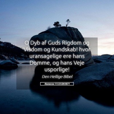 Picture 05 - Romerne 11:33 DA1871 - O Dyb af Guds Rigdom og Visdom og Kundskab! hvor - Bible Verse Picture