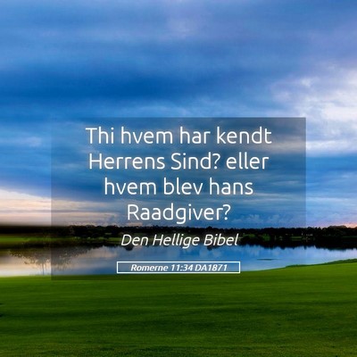 Picture 05 - Romerne 11:34 DA1871 - Thi hvem har kendt Herrens Sind? eller hvem blev - Bible Verse Picture