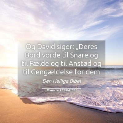 Picture 05 - Romerne 11:9 DA1871 - Og David siger: „Deres Bord vorde til Snare og - Bible Verse Picture