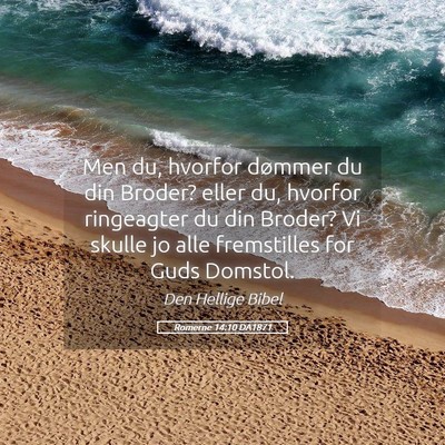 Picture 05 - Romerne 14:10 DA1871 - Men du, hvorfor dømmer du din Broder? eller du, - Bible Verse Picture