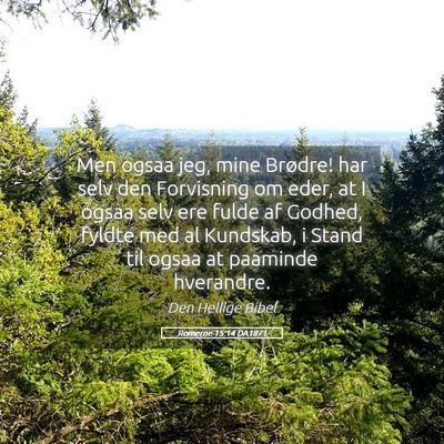 Picture 05 - Romerne 15:14 DA1871 - Men ogsaa jeg, mine Brødre! har selv den - Bible Verse Picture