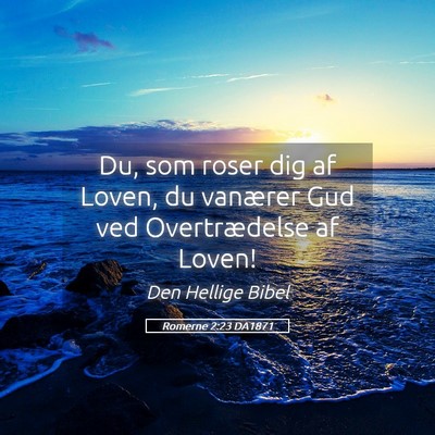 Picture 05 - Romerne 2:23 DA1871 - Du, som roser dig af Loven, du vanærer Gud ved - Bible Verse Picture