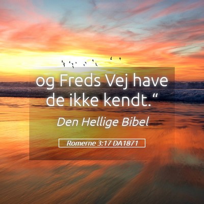 Picture 05 - Romerne 3:17 DA1871 - og Freds Vej have de ikke - Bible Verse Picture