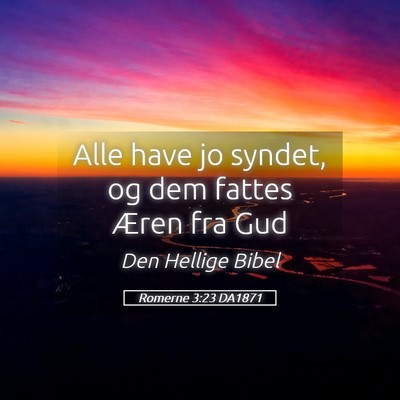 Picture 05 - Romerne 3:23 DA1871 - Alle have jo syndet, og dem fattes Æren fra - Bible Verse Picture