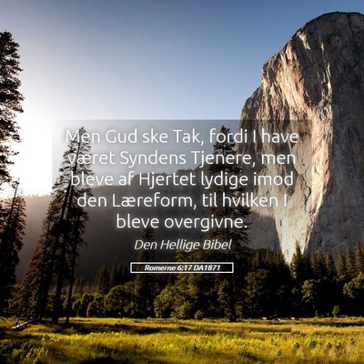 Picture 05 - Romerne 6:17 DA1871 - Men Gud ske Tak, fordi I have været Syndens - Bible Verse Picture
