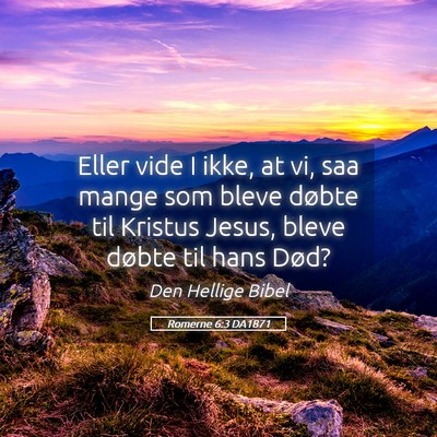 Picture 05 - Romerne 6:3 DA1871 - Eller vide I ikke, at vi, saa mange som bleve - Bible Verse Picture