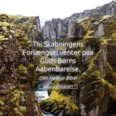 Picture 05 - Romerne 8:19 DA1871 - Thi Skabningens Forlængsel venter paa Guds - Bible Verse Picture
