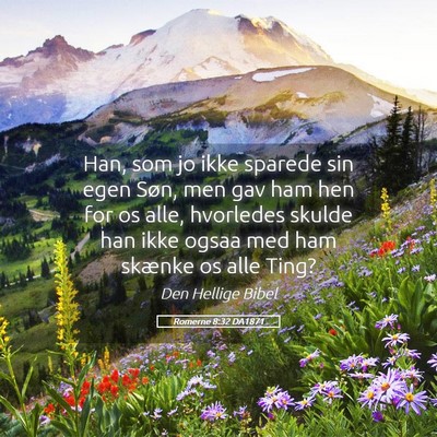 Picture 05 - Romerne 8:32 DA1871 - Han, som jo ikke sparede sin egen Søn, men gav - Bible Verse Picture