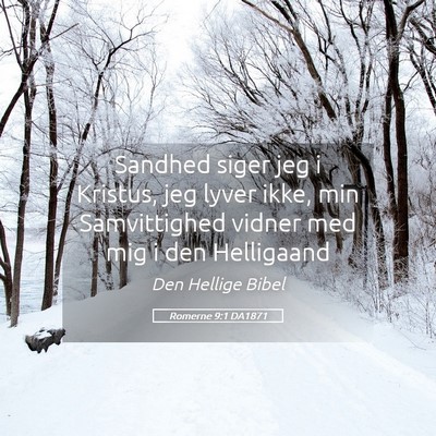 Picture 05 - Romerne 9:1 DA1871 - Sandhed siger jeg i Kristus, jeg lyver ikke, min - Bible Verse Picture
