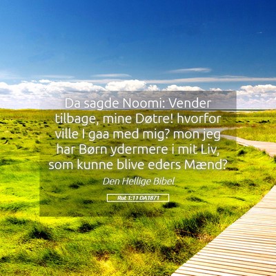 Picture 05 - Rut 1:11 DA1871 - Da sagde Noomi: Vender tilbage, mine Døtre! - Bible Verse Picture
