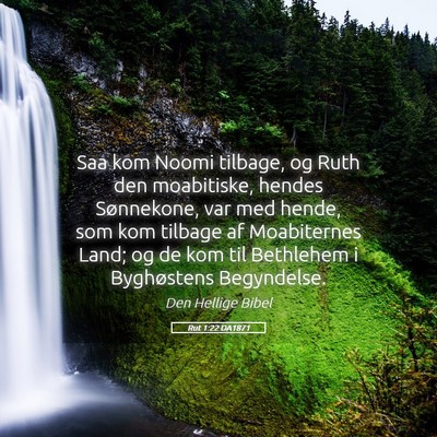 Picture 05 - Rut 1:22 DA1871 - Saa kom Noomi tilbage, og Ruth den moabitiske, - Bible Verse Picture