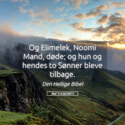 Picture 05 - Rut 1:3 DA1871 - Og Elimelek, Noomi Mand, døde; og hun og hendes - Bible Verse Picture