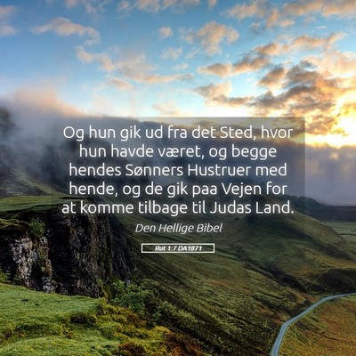 Picture 05 - Rut 1:7 DA1871 - Og hun gik ud fra det Sted, hvor hun havde - Bible Verse Picture