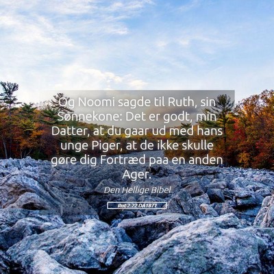 Picture 05 - Rut 2:22 DA1871 - Og Noomi sagde til Ruth, sin Sønnekone: Det er - Bible Verse Picture